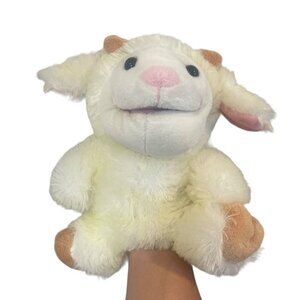 Plush Hand Puppet Goat Plushy Stuffed Animal Doll Bleat Sounds Yellow Fine Toys
